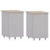 Caisson hauteur bureau métallique avec top en mélaminé profondeur 60 cm So Linares