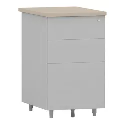 Caisson hauteur bureau métallique avec top en mélaminé profondeur 60 cm So Linares