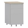 Caisson hauteur bureau métallique avec top en mélaminé profondeur 60 cm So Linares