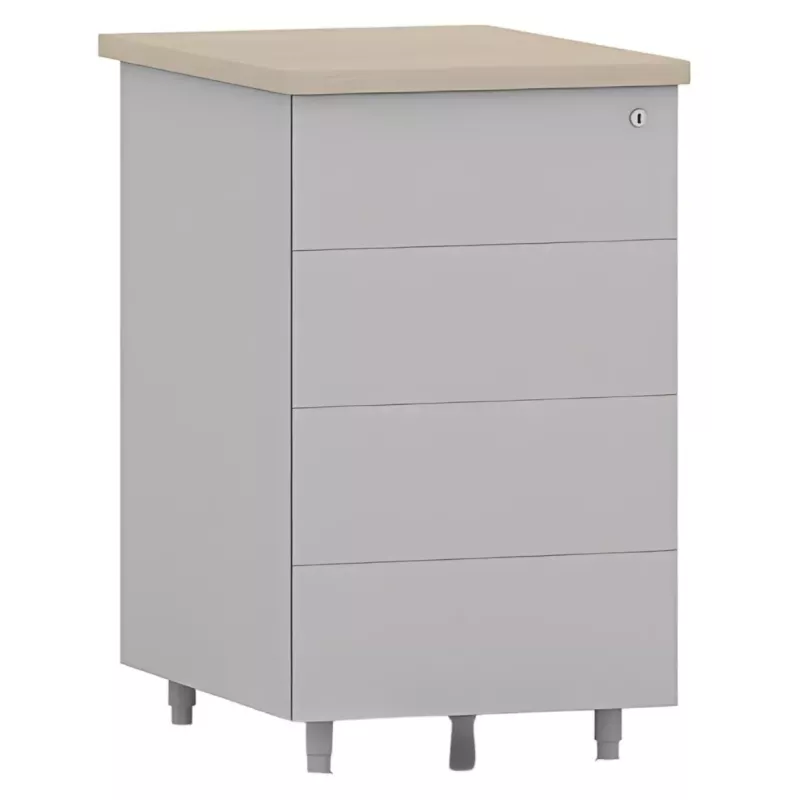 Caisson hauteur bureau, métallique, top mélaminé - So Vic