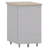 Caisson hauteur bureau métallique avec top en mélaminé profondeur 60 cm So Linares