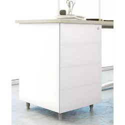 Caisson hauteur bureau métallique avec top en mélaminé profondeur 60 cm So Linares