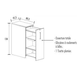 Caisson de rangement tower hauteur 130 cm So Tuna