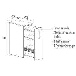 Caisson de rangement tower hauteur 130 cm So Tuna