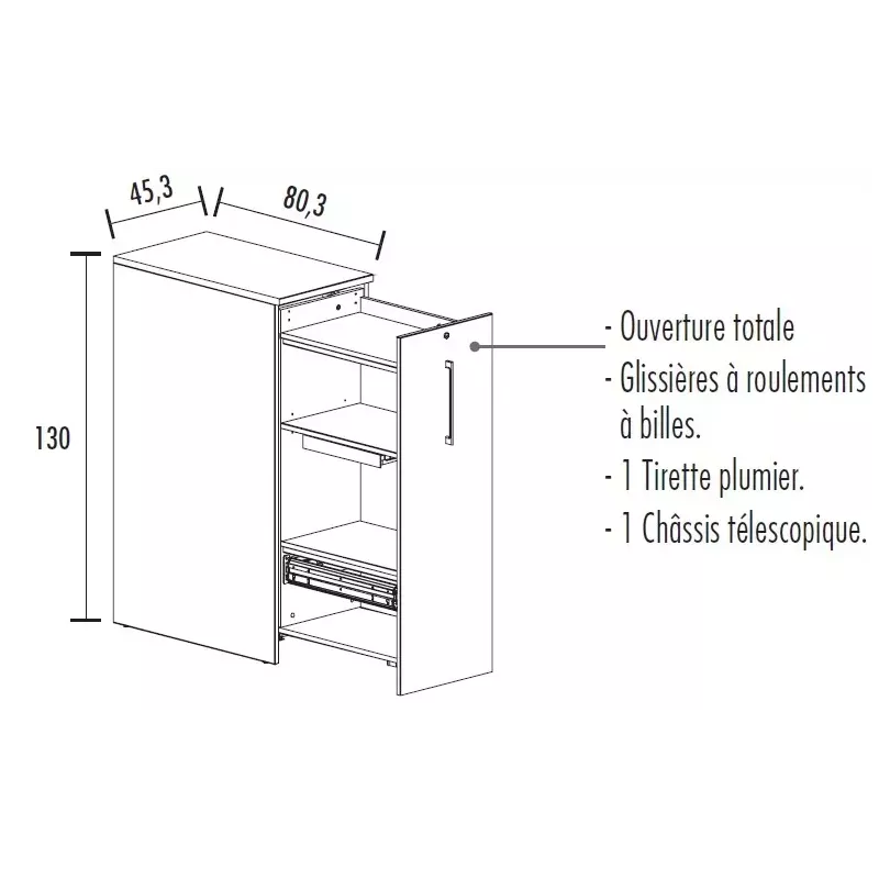 Caisson de rangement tower hauteur 130 cm So Tuna
