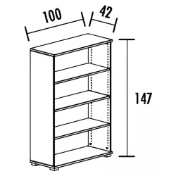 Armoire ouverte 3 étagères (L : 100 cm x P : 42 cm x H : 147 cm) So Laroya