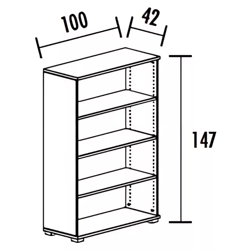 Armoire ouverte 3 étagères (L : 100 cm x P : 42 cm x H : 147 cm) So Laroya