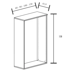 Armoire de rangement ouverte - 3 étagères - hauteur 158 cm (4 largeurs au choix) So Madrid