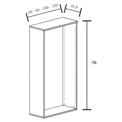 Armoire de rangement ouverte- 4 étagères - hauteur 196 cm (4 largeurs au choix) So Madrid