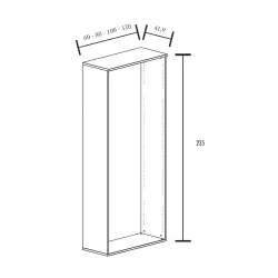 Armoire de rangement ouverte - 5 étagères - hauteur 235 cm (4 largeurs au choix) So Madrid