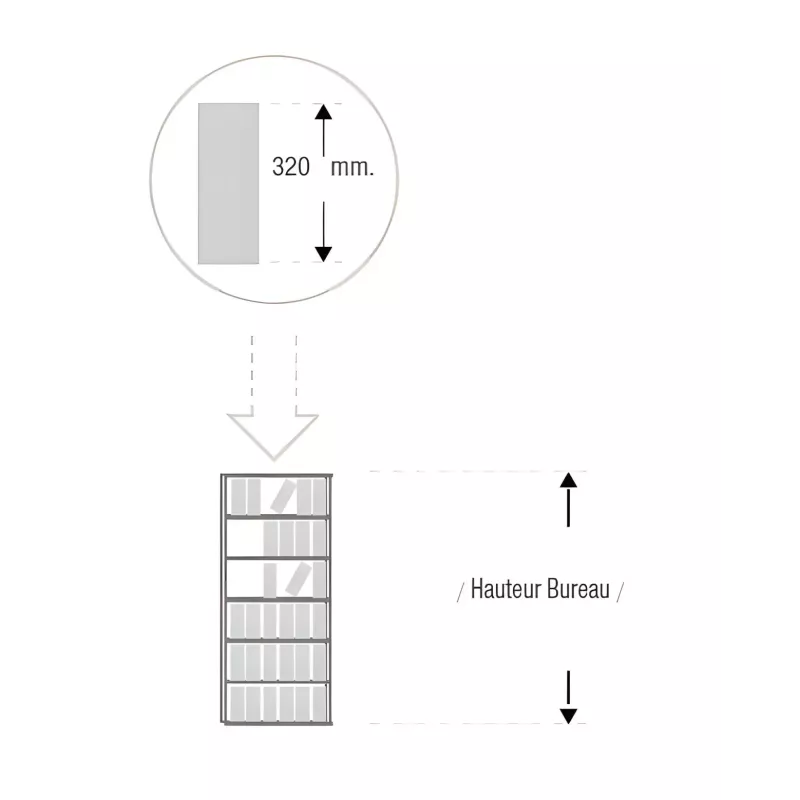 Armoire de rangement ouverte - 5 étagères - hauteur 235 cm (4 largeurs au choix) So Madrid