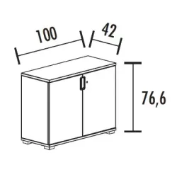 Armoire 2 portes - 1 étagère - (L : 100 cm x P : 42 cm x H : 76,60 cm) So Laroya