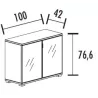 Armoire 2 portes en verre 1 étagère (L : 100 cm x P : 42 cm x H : 76,60 cm) So Laroya