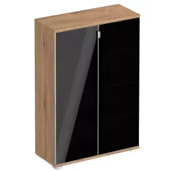 Armoire 2 portes verre 3 étagères (L : 100 cm x P : 42 cm x H : 147 cm) So Laroya