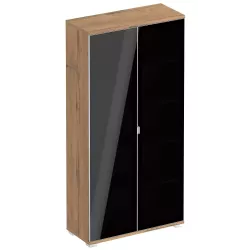 Armoire 2 portes en verre 4 étagères (L : 100 cm x P : 42 cm x H : 201,40 cm) So Laroya