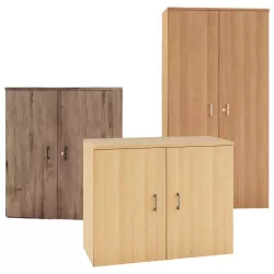 Armoire de rangement portes mélaminé 5 étagères - haut. 235 cm (4 largeurs au choix) So Madrid