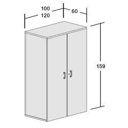 Armoire-penderie portes battantes mélaminé hauteur 158 cm (2 largeurs au choix) So Madrid