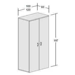 Armoire-penderie portes battantes mélaminé hauteur 198 cm (2 largeurs au choix) So Madrid