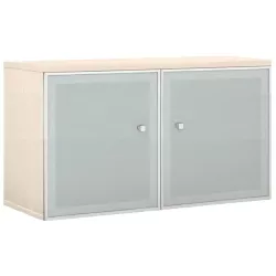 Armoire portes battantes en verre,  cadre alu avec serrure - 1 étagère - hauteur 81 cm So Madrid