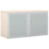 Armoire portes battantes en verre,  cadre alu avec serrure - 1 étagère - hauteur 81 cm So Madrid