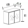 Armoire portes battantes en verre,  cadre alu avec serrure - 1 étagère - hauteur 81 cm So Madrid