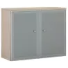 Armoire portes battantes en verre, cadre alu  avec serrure - 2 étagères - hauteur 120 cm So Madrid