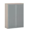Armoire portes battantes en verre, cadre alu avec serrure - 3 étagères - hauteur 158 cm So Madrid