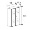 Armoire portes battantes en verre, cadre alu avec serrure - 3 étagères - hauteur 158 cm So Madrid