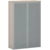 Armoire portes battantes en verre, cadre alu avec serrure - 4 étagères - hauteur 196 cm So Madrid