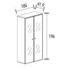 Armoire portes battantes en verre, cadre alu avec serrure - 4 étagères - hauteur 196 cm So Madrid