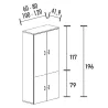 Armoire de rangement avec 4 portes - 3 étagères - hauteur 196 cm (4 largeurs au choix) So Madrid