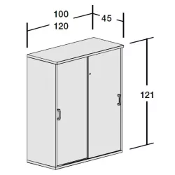 Armoire portes coulissantes mélaminé - 2 étagères - haut. 120 cm (2 largeurs au choix) So Madrid