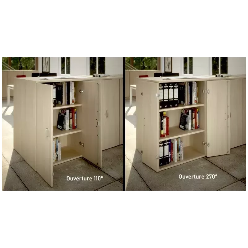 Armoire portes mélaminé portes poussoir - 4 étagères - haut. 196 cm (4 largeurs au choix) So Madrid