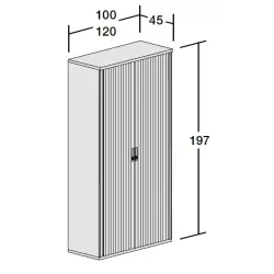 Armoire de rangement à rideaux PVC - 4 étagères - hauteur 196 cm (2 largeurs au choix) So Madrid