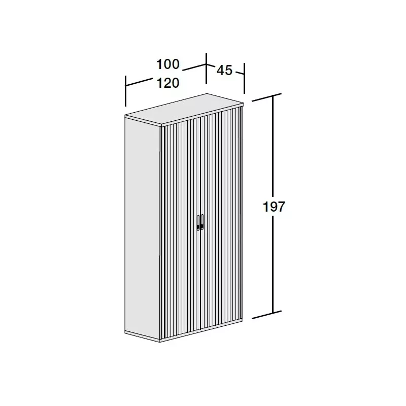 Armoire de rangement à rideaux PVC - 4 étagères - hauteur 196 cm (2 largeurs au choix) So Madrid