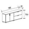 Arm. 2 portes + 1 étagère + 2 tir. doss. sus. (L : 200 cm x P : 42 cm x H : 76,60 cm) So Laroya