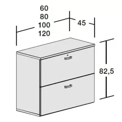 Armoire 2 tiroirs pour dossiers suspendus - haut. 81 cm (2 largeurs au choix) So Madrid