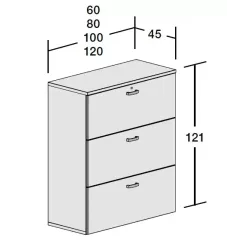 Armoire 3 tiroirs pour dossiers suspendus - haut. 120 cm (2 largeurs au choix) So Madrid