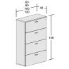 Armoire 4 tiroirs pour dossiers suspendus - haut. 158 cm (2 largeurs au choix) So Madrid