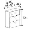 Armoire à dossiers suspendus 2 tiroirs - 1 niche - hauteur 120 cm (4 largeurs au choix) So Madrid