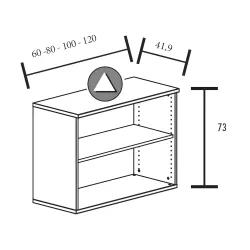 Armoire de rangement ouverte - 1 étagère - hauteur 81 cm (4 largeurs au choix) So Madrid