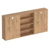 Armoire 4 portes 2 étagères + bibli. 4 étagères (L : 300 cm x P : 42 cm x H : 147 cm) So Laroya
