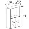 Armoire combiné portes en verre avec serrure sur cadre alu - 2 étagères - hauteur 158 cm So Madrid