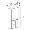 Armoire combiné portes en verre avec serrure sur cadre alu - 3 étagères - hauteur 196 cm So Madrid