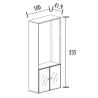 Armoire combiné portes en verre avec serrure sur cadre alu - 4 étagères -  hauteur 235 cm So Madrid