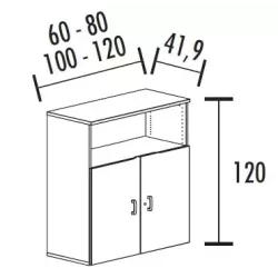 Armoire combiné portes battantes en mélaminé avec serrure - 1 étagère - haut. 120 cm (4 largeurs au choix) So Madrid