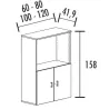 Armoire combiné portes battantes en mélamine avec serrure - 2 étagères - haut. 158 cm (4 largeurs au choix) So Madrid