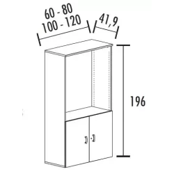 Armoire combiné portes battantes en mélaminé avec serrure - 3 étagères - haut. 196 cm (4 largeurs au choix) So Madrid