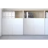 Armoire bibliothèque avec 2 portes poussoir - 1 étagère hauteur 120 cm (4 largeurs au choix) So Madrid