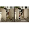 Armoire bibliothèque avec 2 portes poussoir - 1 étagère hauteur 120 cm (4 largeurs au choix) So Madrid